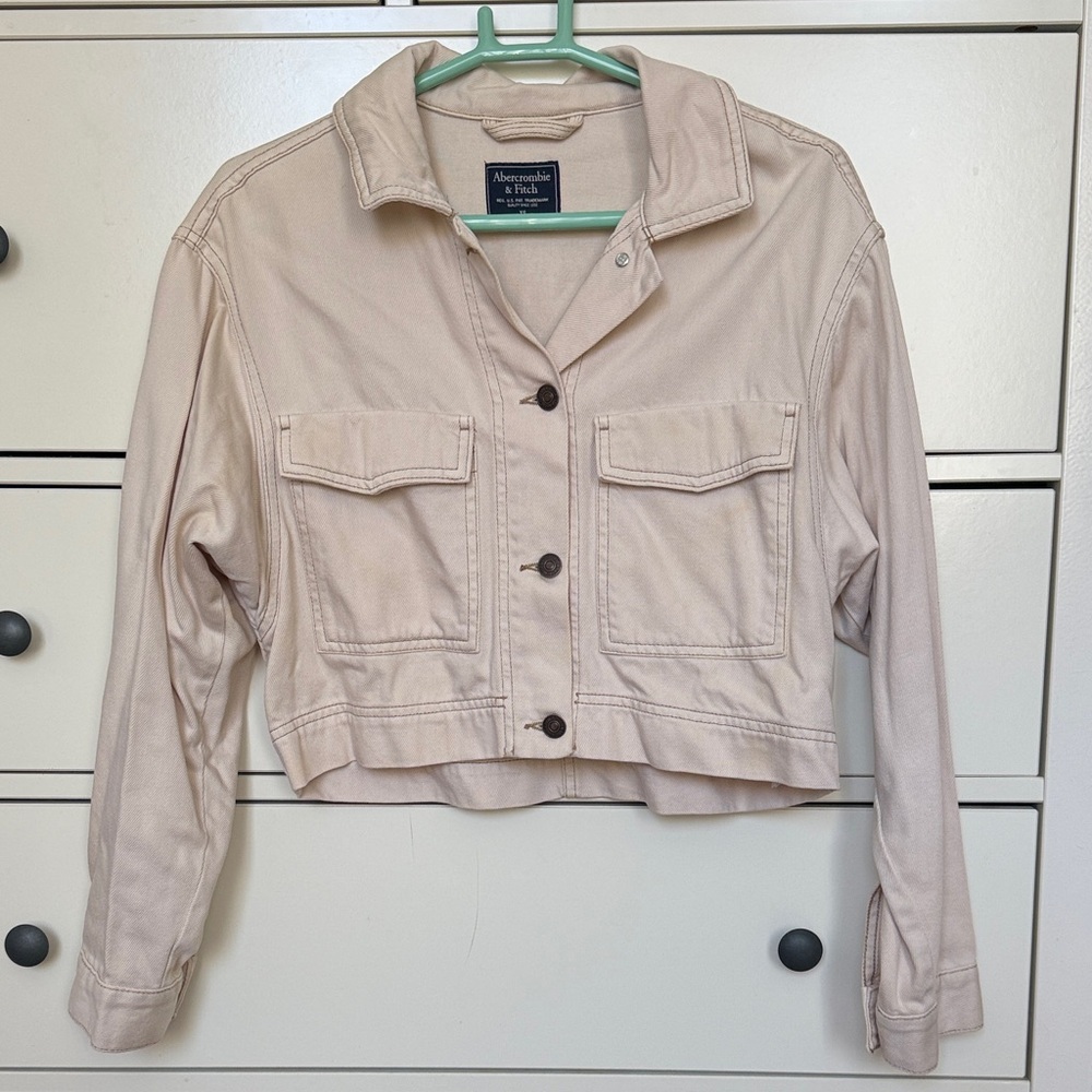 Abercrombie & Fitch Women's Cream Jean Jacket